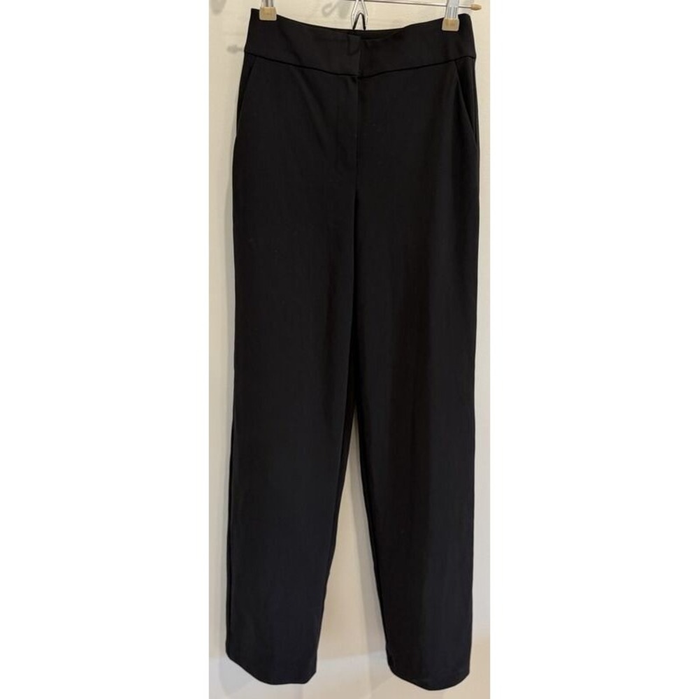 Theory Womens Dress Pants Size 0 Black Wide Leg Career Minimalist Tailored
